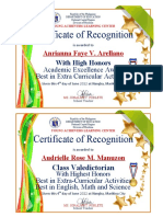 Certificates of Awards Pattern 2