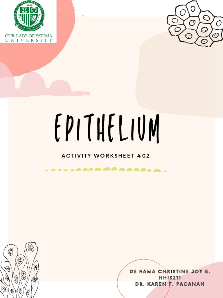 De Rama - Activity Worksheet #02 - HHIS FINAL | PDF | Epithelium ...