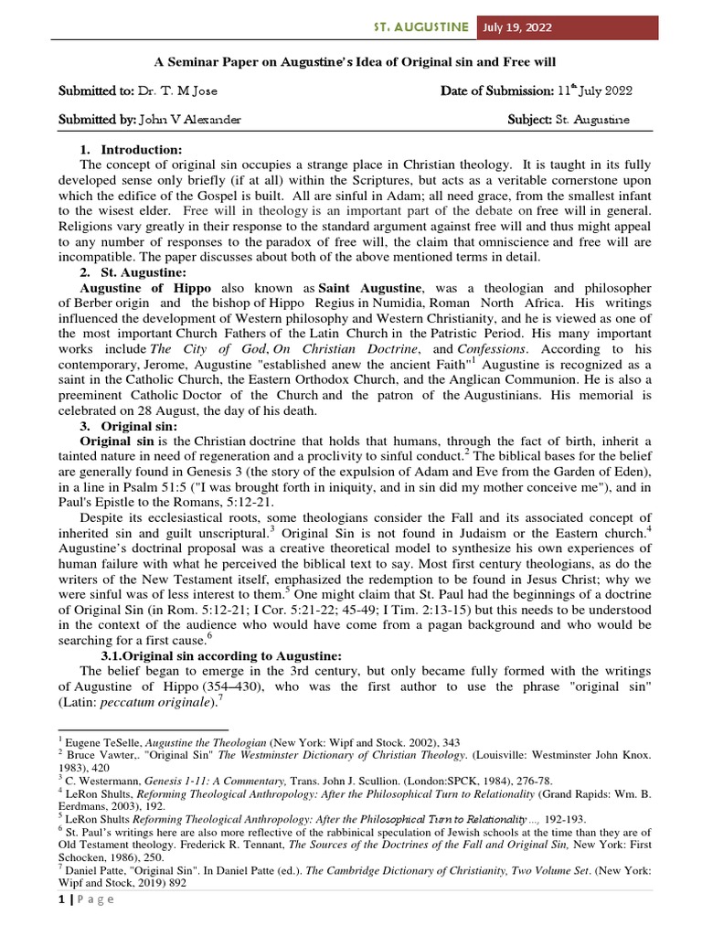 Free Will In Theology Is An Important Part Of The Debate On Pdf