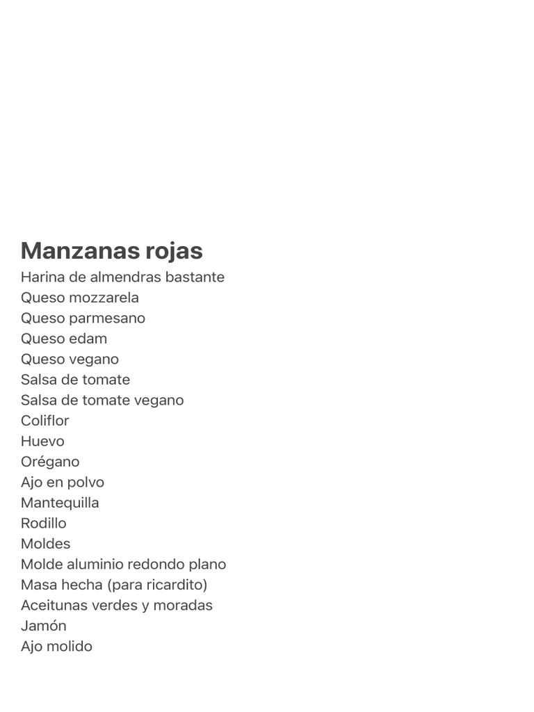 Receta de Manzanas Rojas | PDF