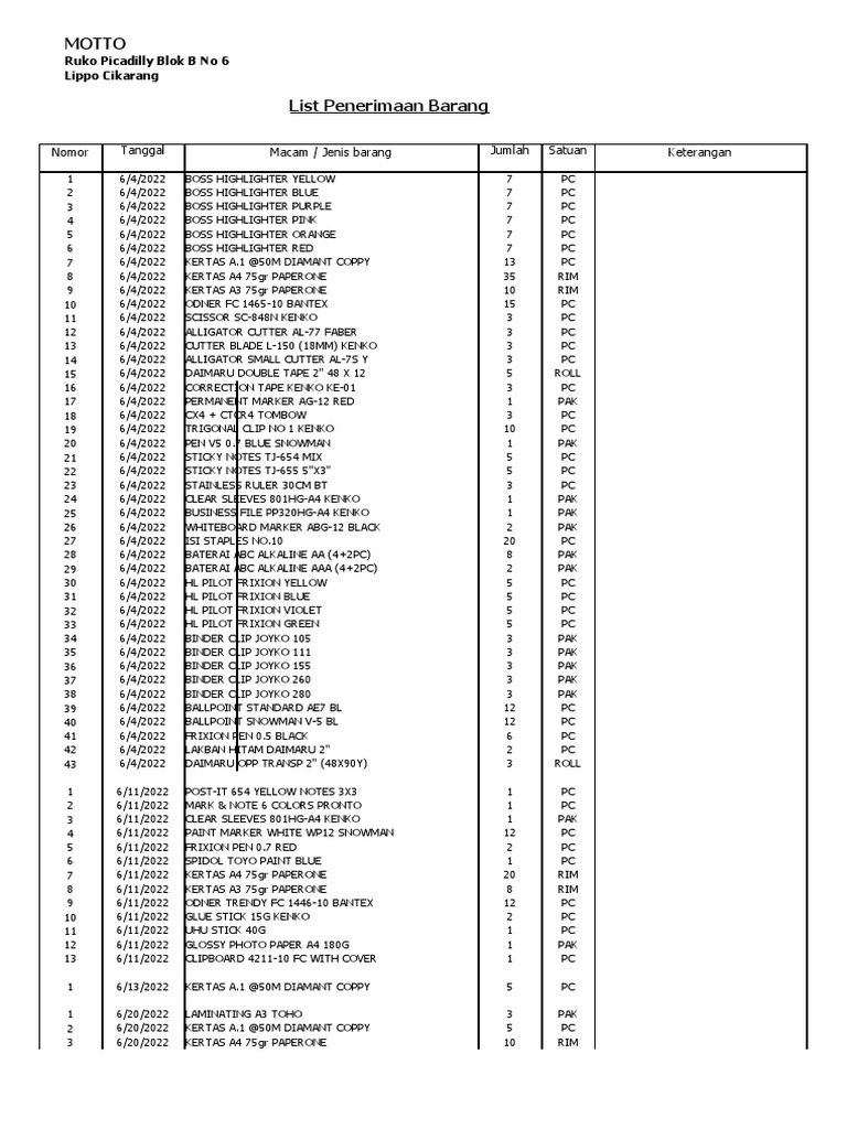 LIST OF OFFICE SUPPLIES PDF Image Processing Color