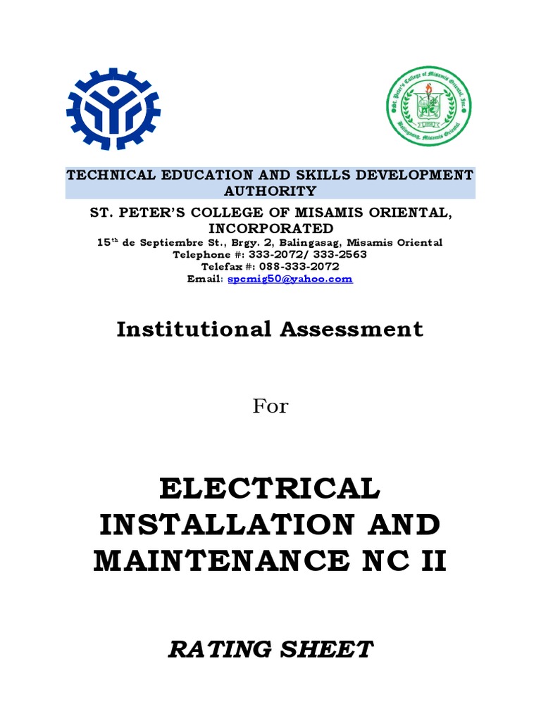 EIMInstitutional Assessment Tools PDF Wire Safety