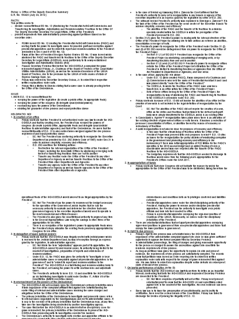 Pichay v office of the deputy executive secretary upholding the