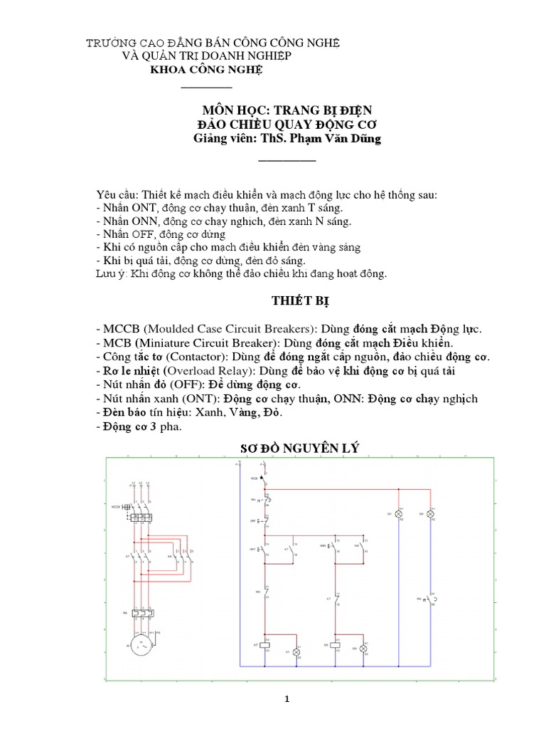BÀI 2 - ĐẢO CHIỀU QUAY ĐỘNG CƠ 3 PHA | PDF