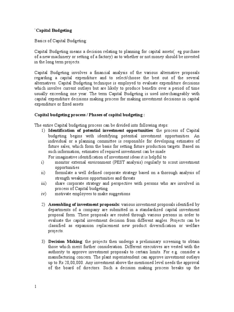 Capital Budgeting - THEORY | PDF | Net Present Value | Discounted Cash Flow