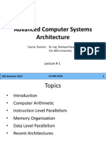 Advanced Computer Systems Architecture Lect-1