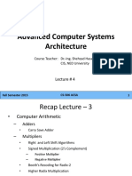 Advanced Computer Systems Architecture Lect-4
