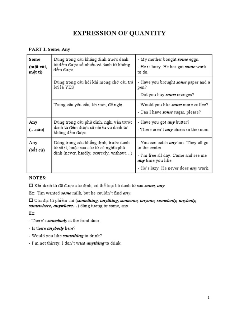 Expressions of Quantity in English | PDF | Language Arts & Discipline