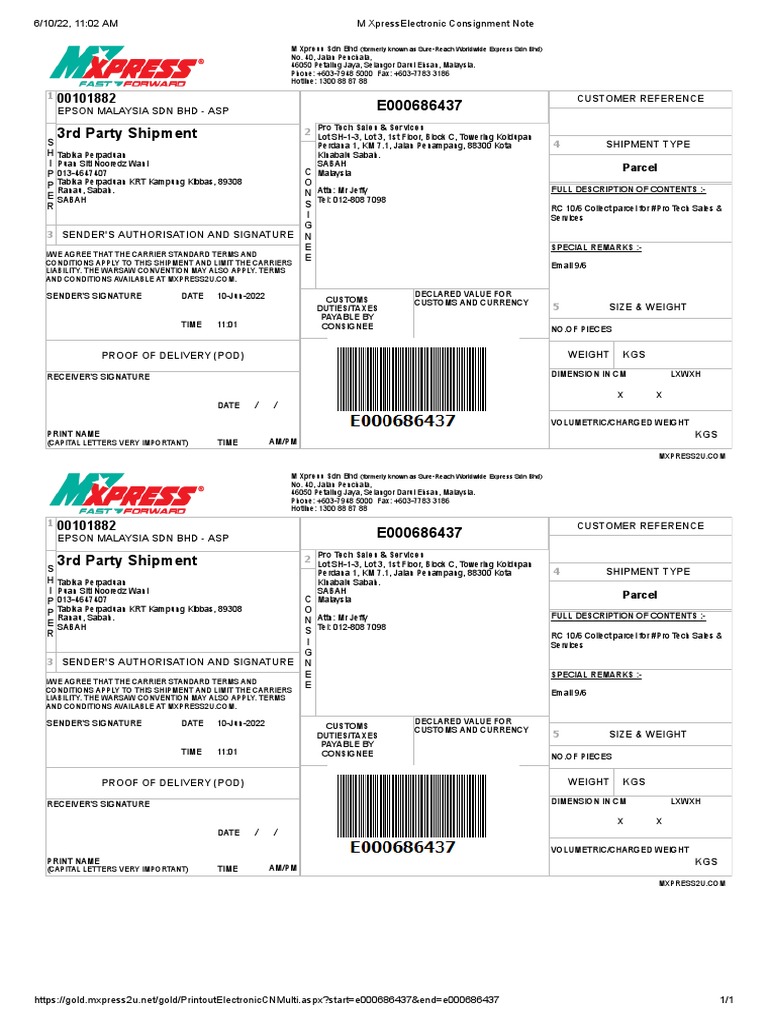 3rd Party Shipment E000686437 Epson Malaysia SDN BHD Asp Download