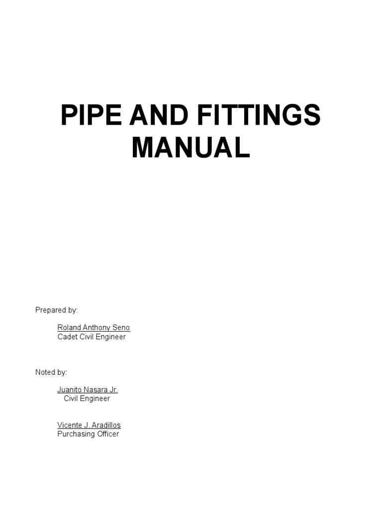 Pipe and Fittings Manual PDF Pipe (Fluid Conveyance) Gas Technologies