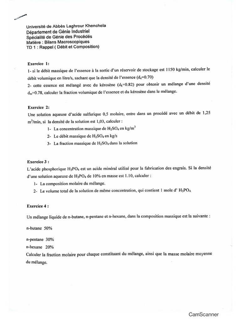 Solution de TD 01 (BM) | PDF