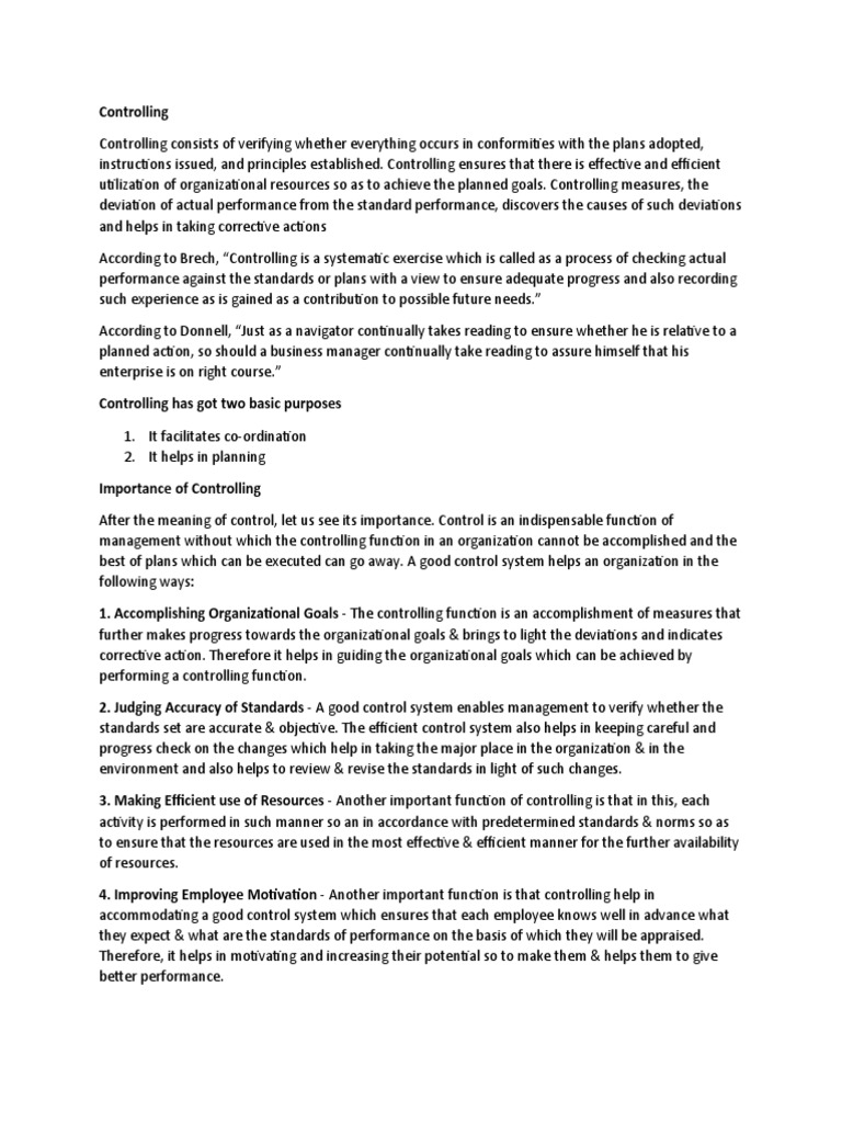 Controlling | PDF | Goal | Disciplines