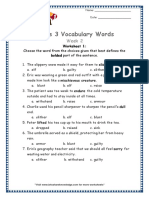 Grade 3 Vocabulary Week 2 Worksheet 1