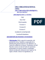 "Organigrama Y Organización Jerárquica de Una Cocina" Jerarquías de La Cocina