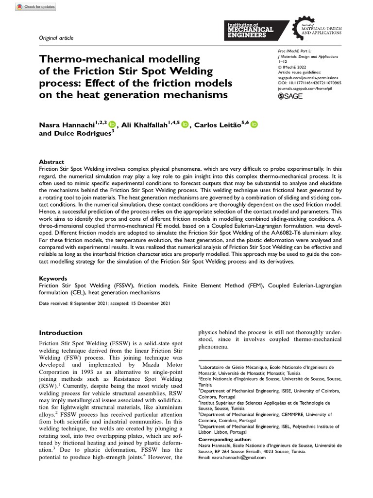 02 - Thermo-Mechanical Modelling of The Friction Stir Spot Welding ...