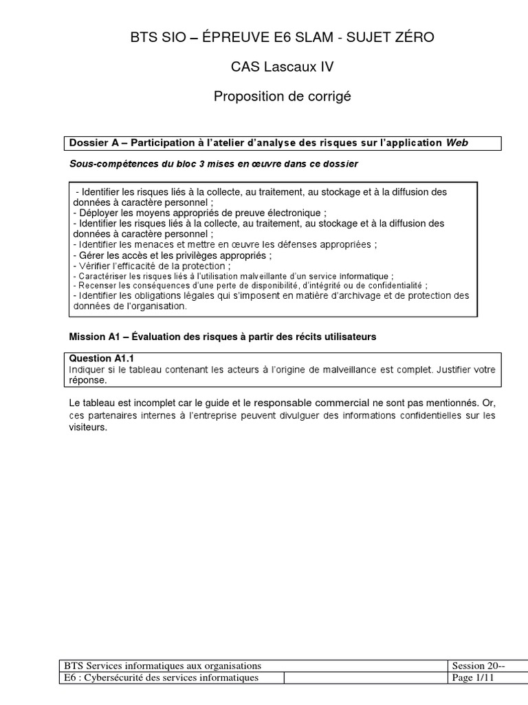 étude De Cas Bts Sio Sisr Corrigé 2021