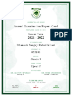 Annual Examination Report Card Grade 9 Kilari Dhanush Sanjay Rahul 2022-06!09!052203