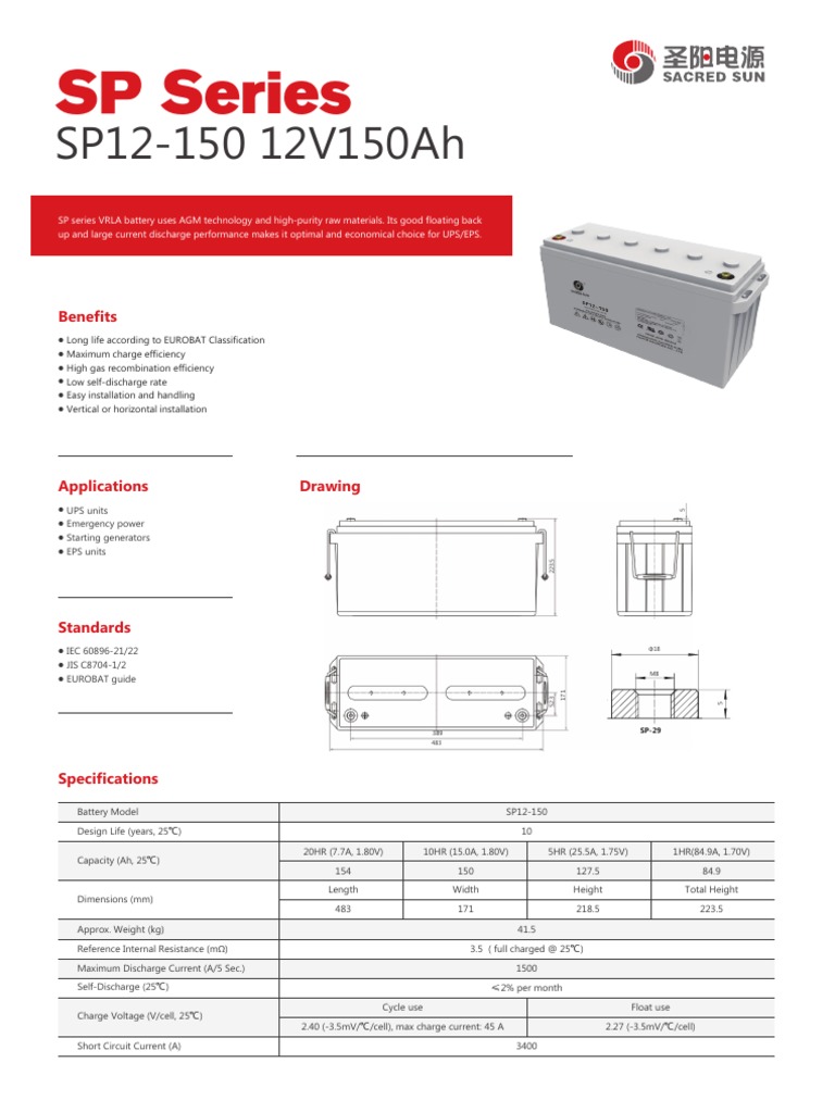 SP12 150 | PDF | Manufactured Goods | Energy Storage