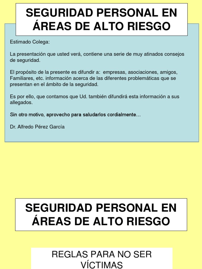 Consejos de Seguridad Personal | PDF | Robo | Secuestro