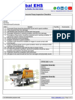 Concrete Pump Inspection Checklist