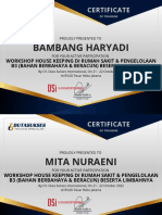 Sertifikat Pelatihan RSUD Pasar Rebo Jakarta