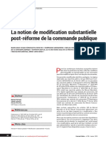 La Notion de Modification Substantielle Post Réforme de La Commande Publique