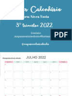 Calendário Planner 3o trimestre 2022