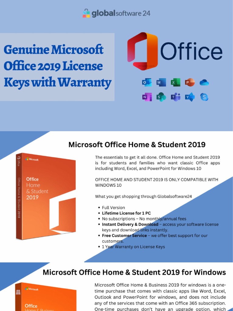 Genuine Microsoft Office 2019 License Keys With Warranty PDF