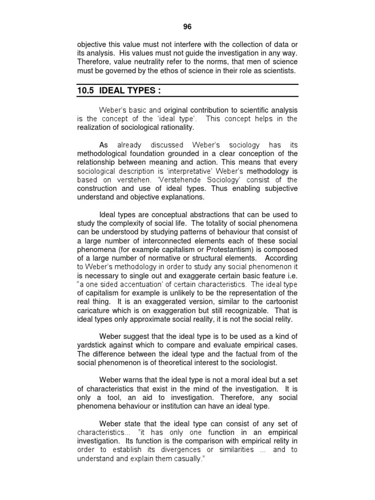 Max er Ideal Types PDF Max er Sociology