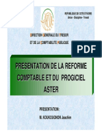 Presentation de Presentation Dela Reforme La Reforme Comptable Comptable Et Etdu Du Progiciel Progiciel Aster Aster
