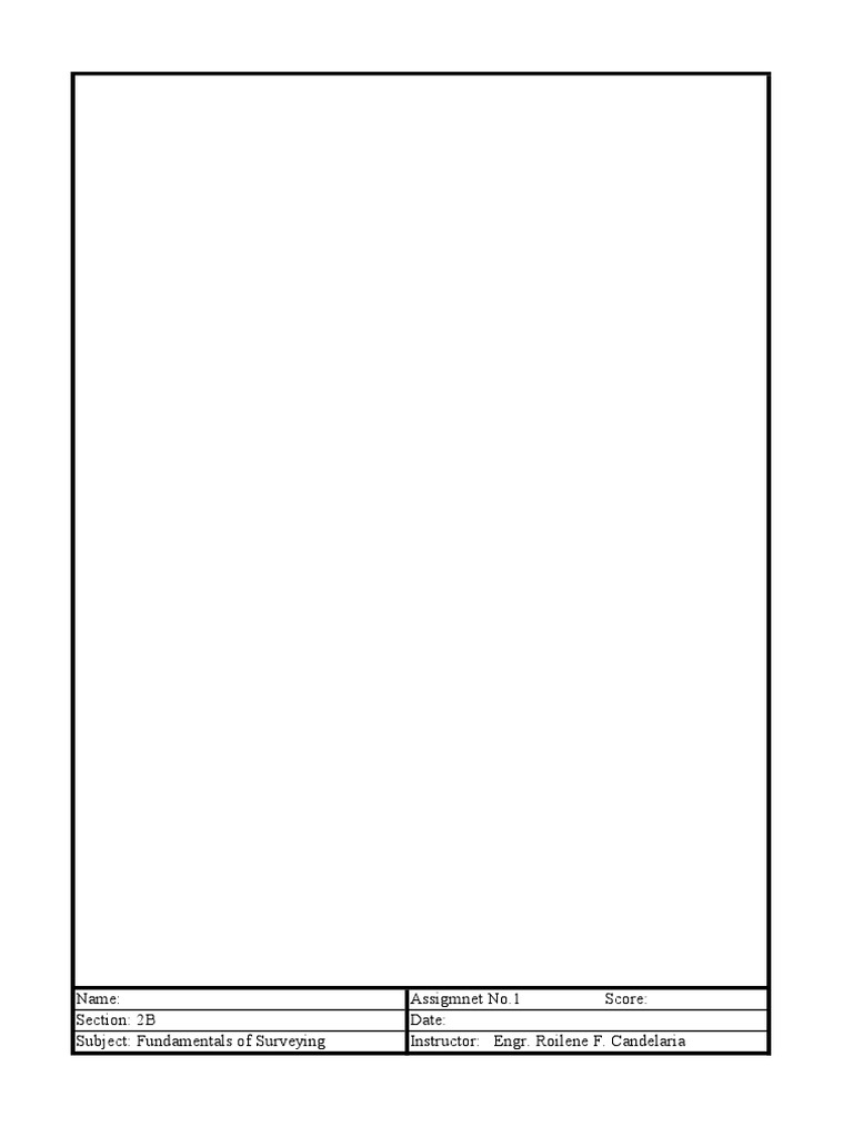 Fundamentals of Surveying Assignment No.1 | PDF