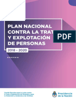 Plan Nacional Contra La Trata y Explotacion de Personas 2018-2020