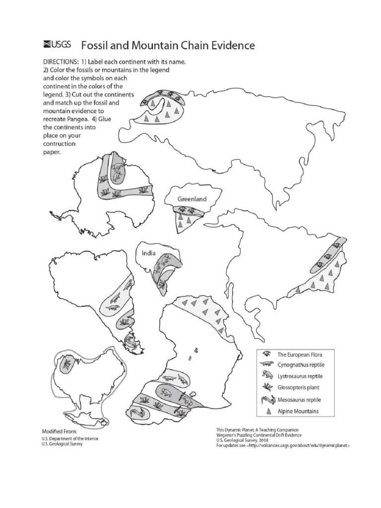Fossils and Mountain Chain Evidence PDF