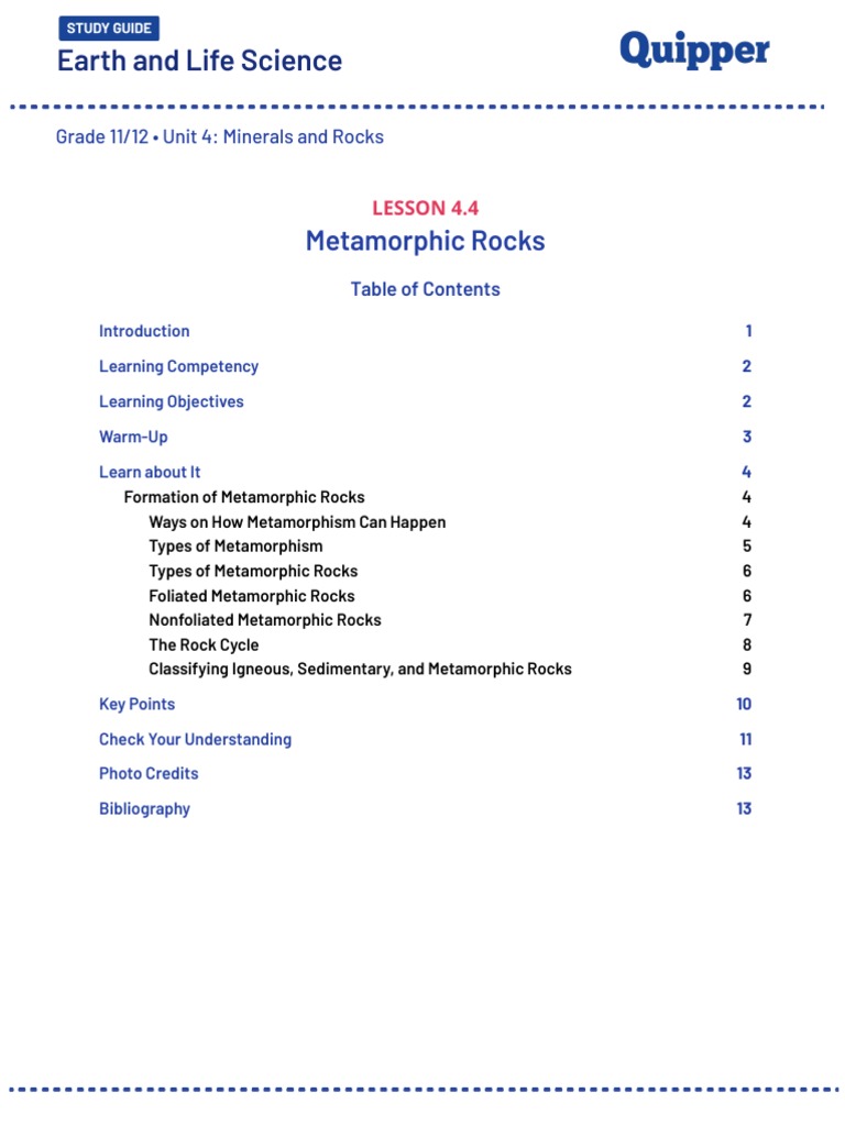 383c00hib Metamorphic+Rock | PDF | Rock (Geology) | Physical Sciences
