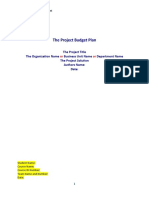 The Project Budget Plan MSPM1-GC4000 TEMPLATE