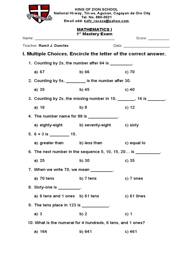 1st Mastery Exam S.Y. 20152016 PDF Cursor (User Interface