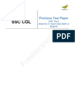 SSC CGL 2021 Tier I 11th April 2022 Shift 3 Model Paper