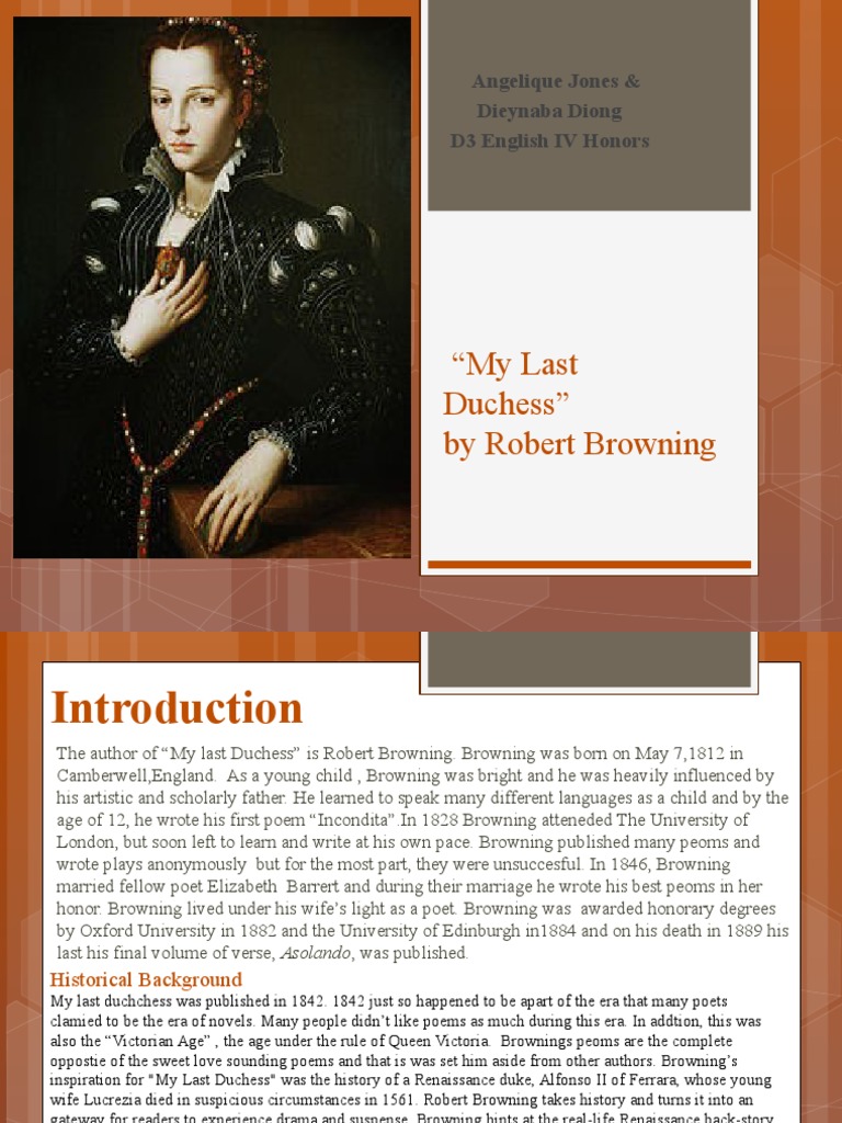 My Last Duchess Poetry Outline | PDF