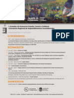 PROGRAMA Jornadas de EPSyS - Encuentro Reg. de Emprendimientos Sociolaborales