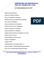 Dados para Emissão Do PPP - (Atual)