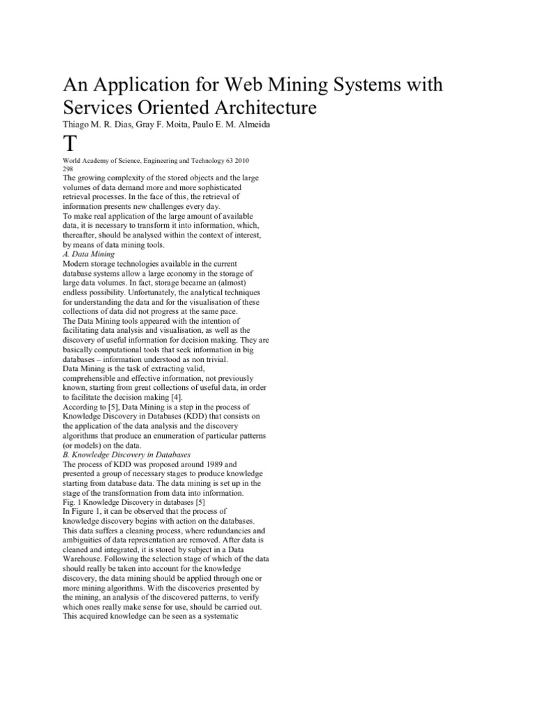 An Application For Web Mining Systems With | PDF | Web Service ...