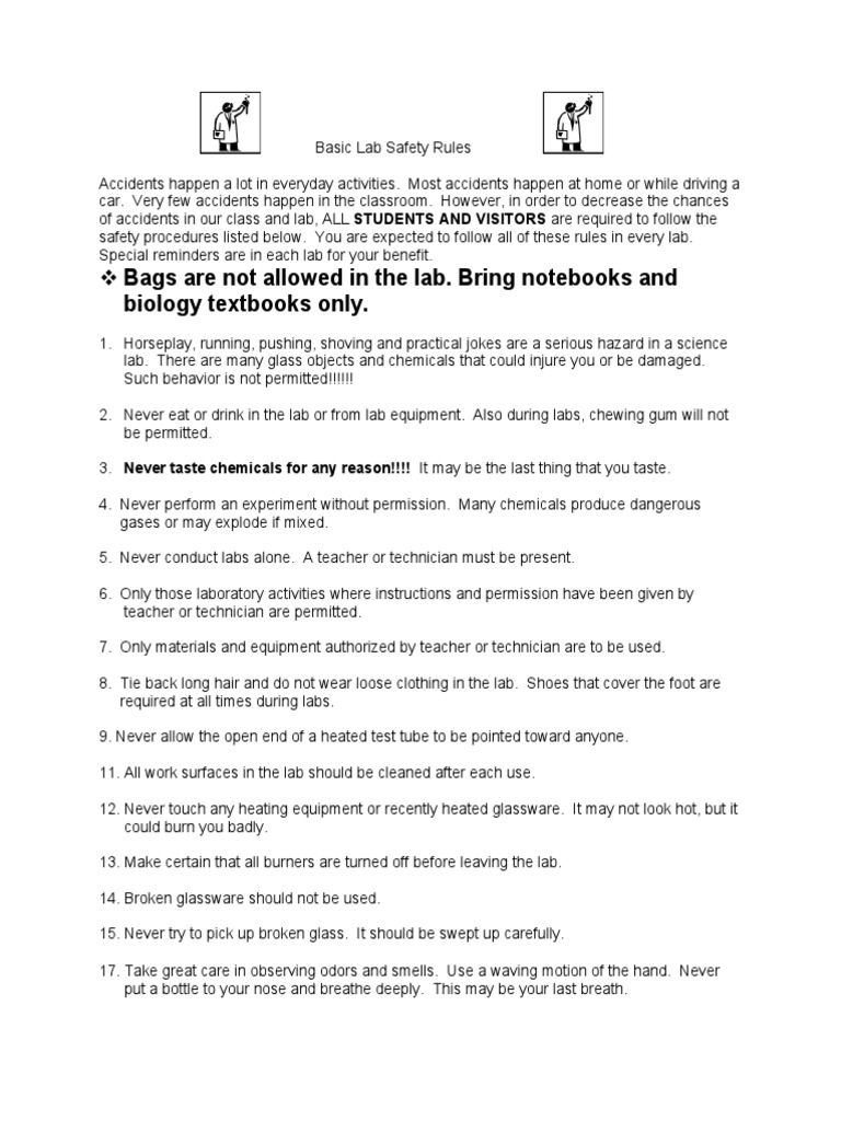 Basic lab safety rules download free pdf laboratories