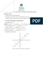 Cálculo I: Crescimento e Decrescimento de Funções