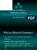 Write A Rhetorical Analysis 1st Week