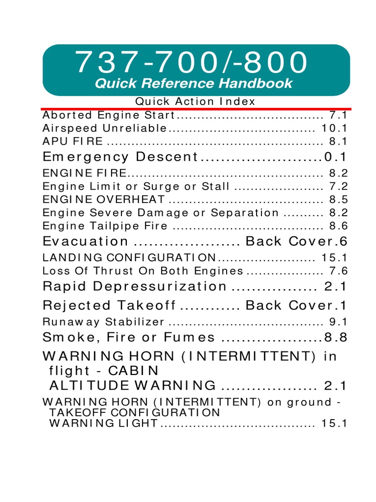 QRH 737NG.1 PDF | PDF | Finance & Money Management