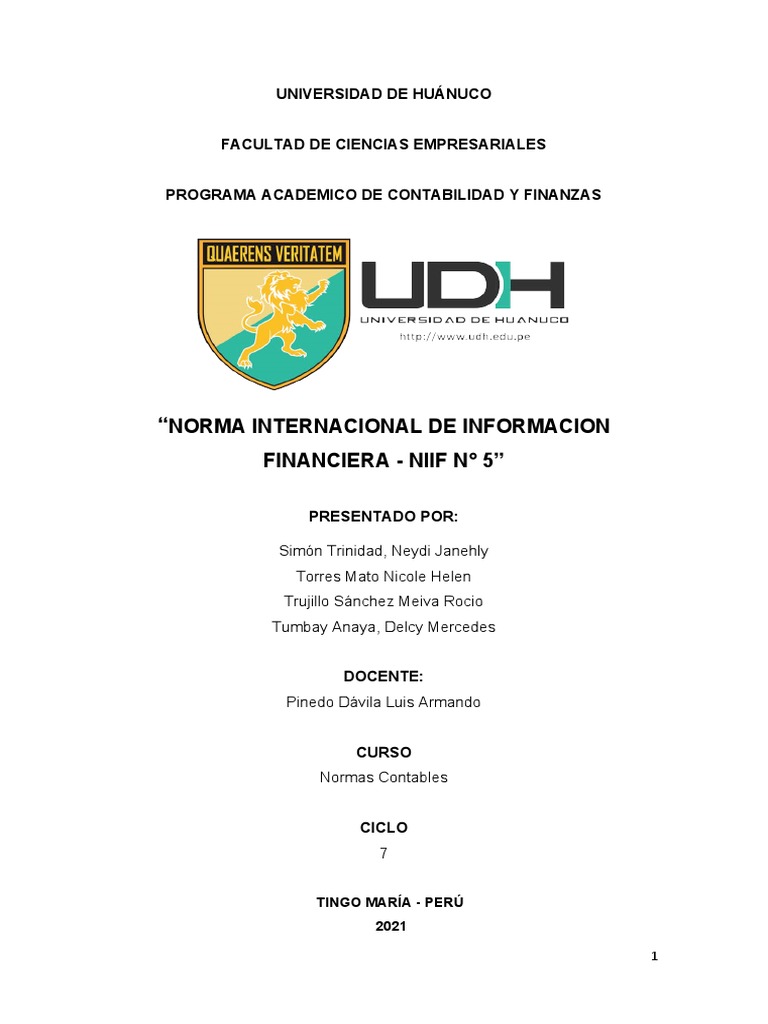 Niif 5 | PDF | normas internacionales de INFORMACION FINANCIERA ...
