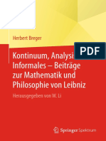 Breger, H. (2016) Kontinuum, Analysis, Informales – Beiträge Zur Mathematik Und Philosophie Von Leibniz
