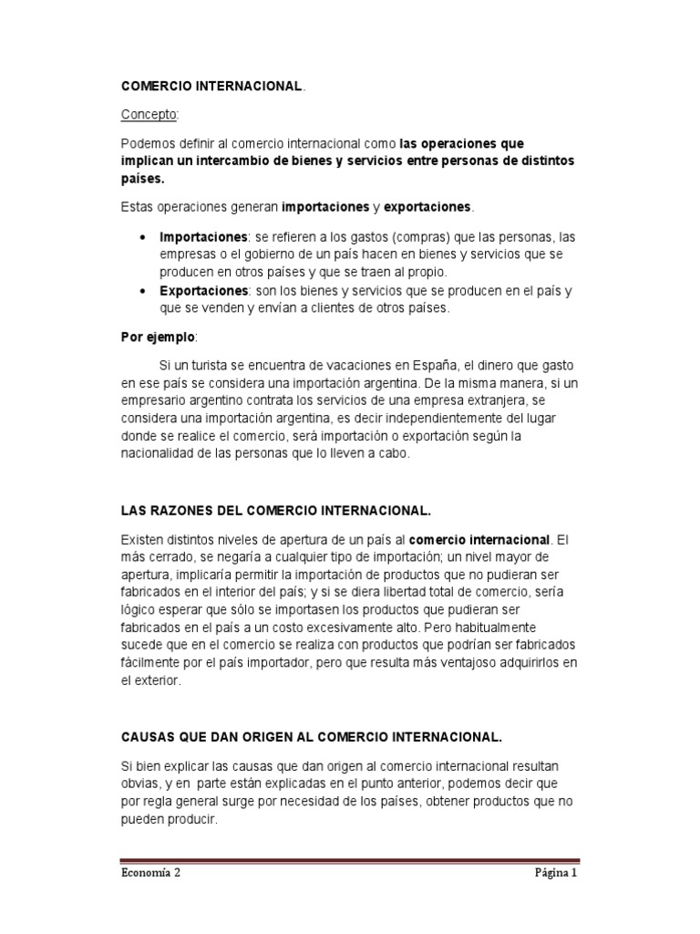 Comercio Internacional: Importaciones y Exportaciones | PDF | Dumping ...