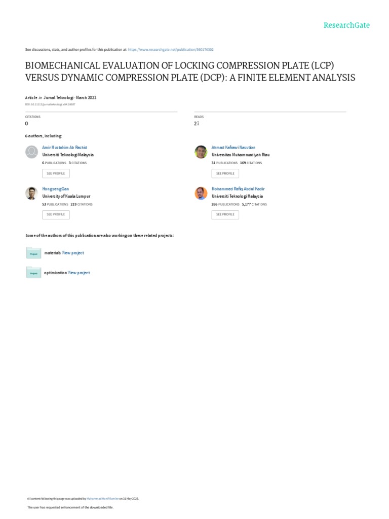 A Finite Element Analysis PDF Stress (Mechanics) 3 D Computer