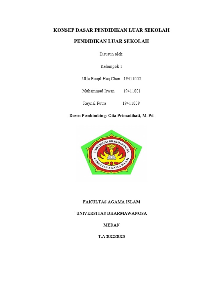 Konsep Dasar Pendidikan Luar Sekolah Pdf